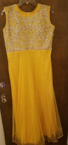 Chanderi Silk Saree in Yellow dress - Picture 1 of 8